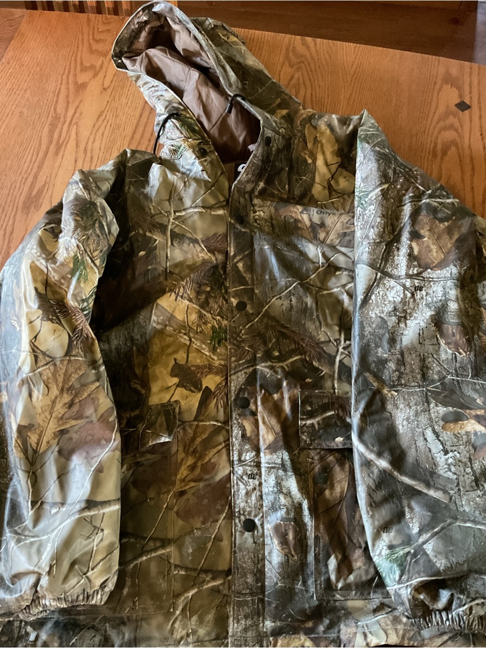 Onyx Men's Camouflage Hooded insulated Raincoat - Green/Brown Camo